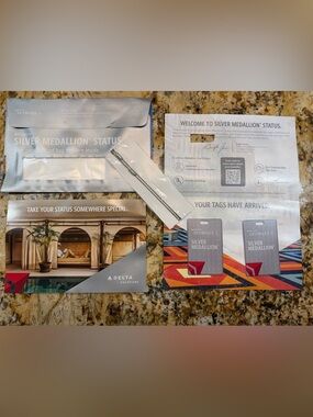 New Delta Air Lines Silver Medallion Metal Luggage Tags